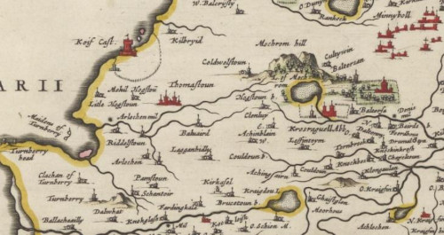 Excerpt from Blaeu's map of Carrick (1654)