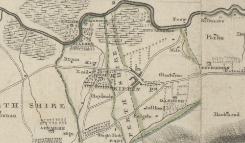 Excerpt from Charles Ross' A map of Stirling Shire from an actual survey (1780)