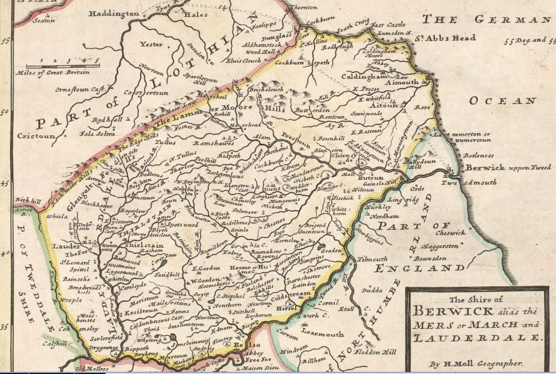 Moll's map of Berwickshire