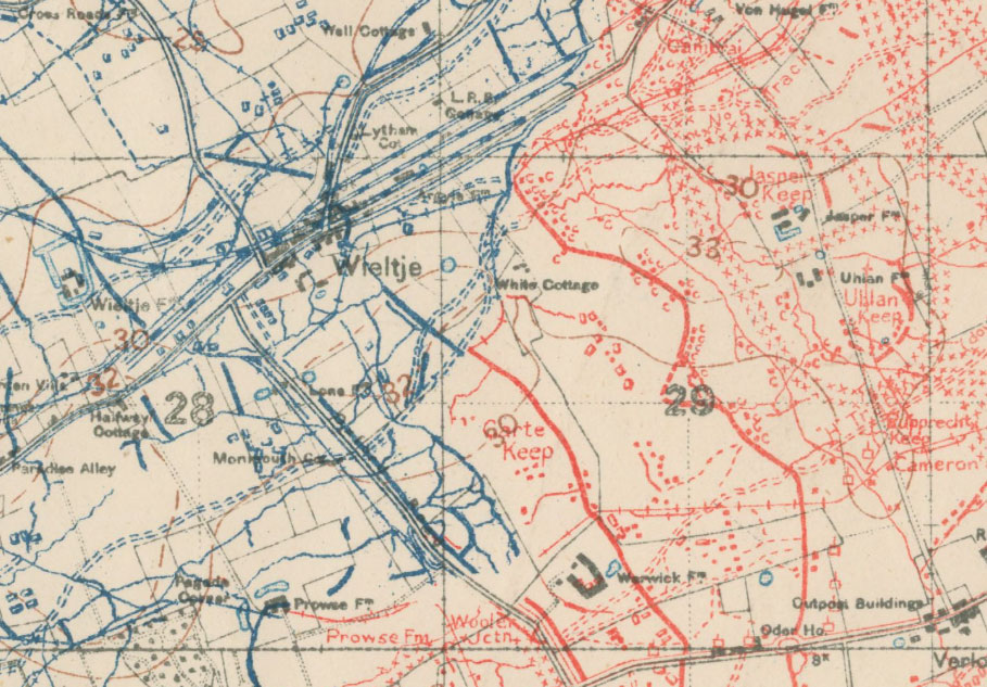 Detail from Ypres trench map