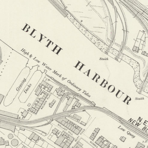 Blyth Harbour on the OS 25 inch maps