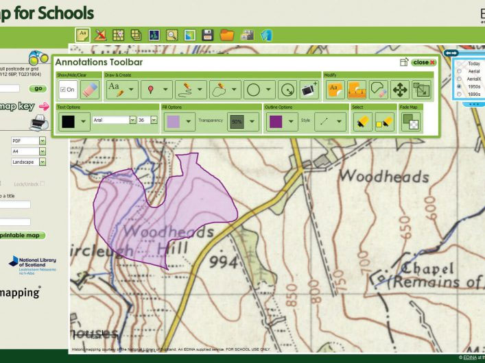 Digimap for Schools online resource - graphic