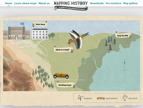 Mapping History online resource - home page graphic