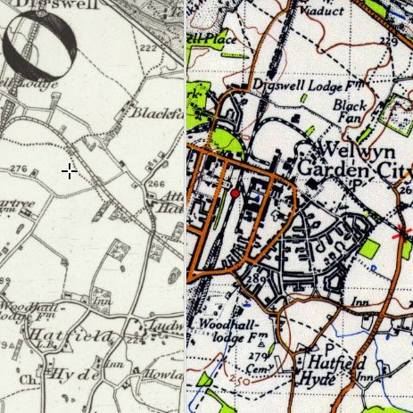 Welwyn Garden City before and after construction