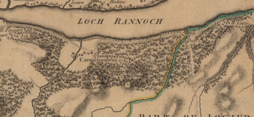 Extract from Stobie's map showing Rannoch Woodland