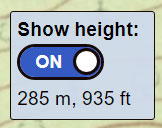 Toggle height information button in the Georeferenced Maps viewer