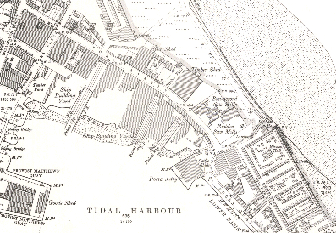 Detail of OS 25 inch map of Aberdeen harbour, 1899