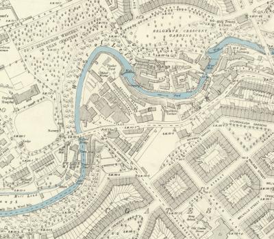 Detail of 25 inch map of Dean Village, Edinburgh, 1893