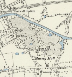Detail of OS six-inch map of Massey Hall, 1894