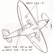 a Spitfire aeroplane showing mounted positions of cameras