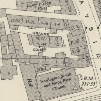 Street map detail at 1:1250