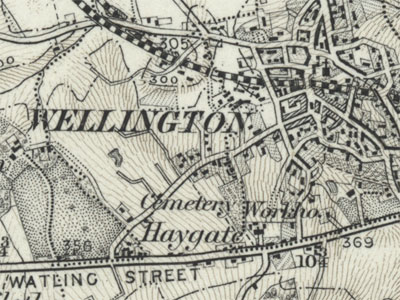 Detail of Wellington, Shropshire on OS One-Inch Revised New Series sheet 152