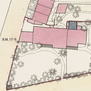 Detail of OS Town Plan showing coloured detail