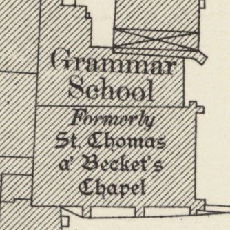 Detail of OS Town Plan showing hatching for building fill