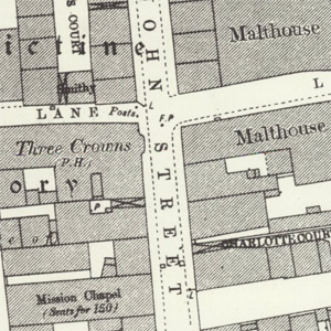 Detail of OS Town Plan showing industry in Bristol, 1882