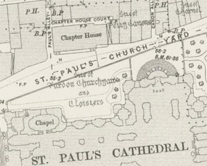 Detail of St Paul's Cathedral, from Sheet VII.65 (1896)
