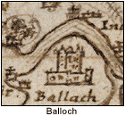 Detail of Pont map of Balloch Castle