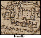 Detail of Pont map of Hamilton