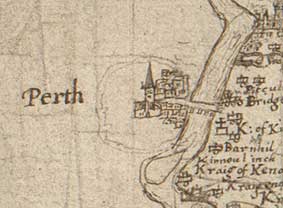 Detail of Pont map of Perth