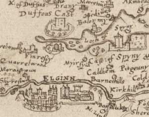 Detail of Pont map of Elgin environs