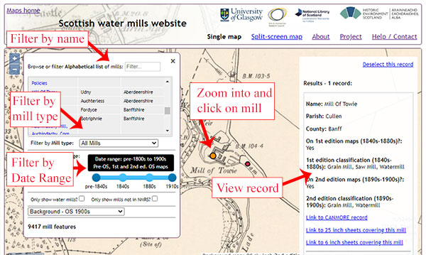Scottish water mills website - Project background and data sources -  National Library of Scotland / University of Glasgow