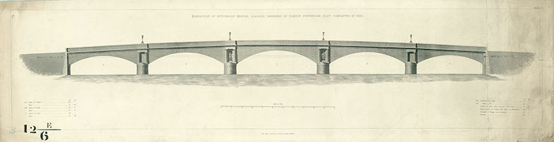 Plan for Hutcheson Bridge, Glasgow by Robert Stevenson (1834)