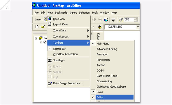 Opening the Shapefile Editor in ArcMap
