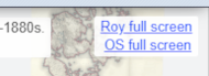 Links to toggle between Roy Map or OS Map as full screen